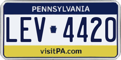 PA license plate LEV4420