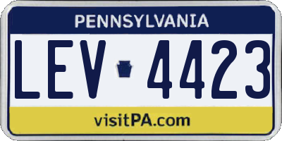 PA license plate LEV4423