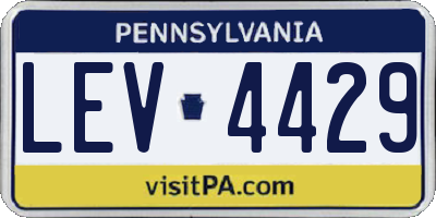 PA license plate LEV4429