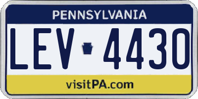 PA license plate LEV4430