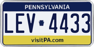 PA license plate LEV4433