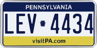 PA license plate LEV4434