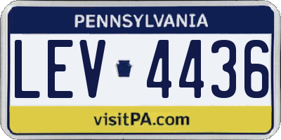 PA license plate LEV4436