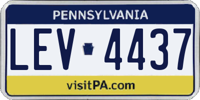 PA license plate LEV4437