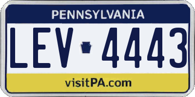 PA license plate LEV4443