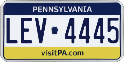 PA license plate LEV4445