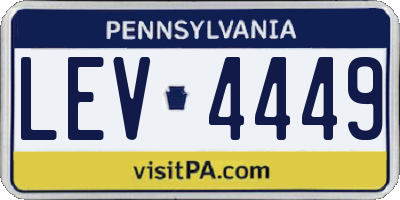 PA license plate LEV4449