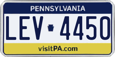 PA license plate LEV4450