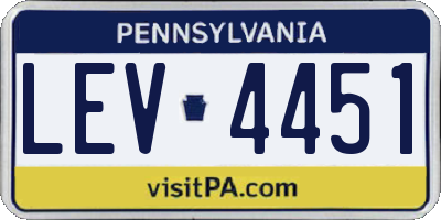 PA license plate LEV4451