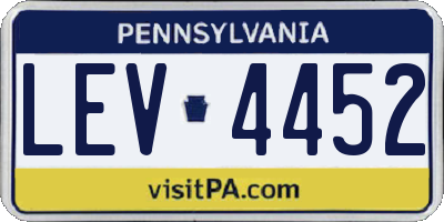 PA license plate LEV4452