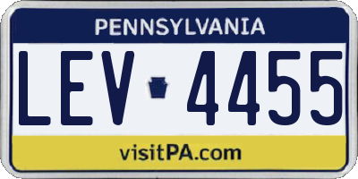 PA license plate LEV4455
