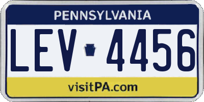PA license plate LEV4456