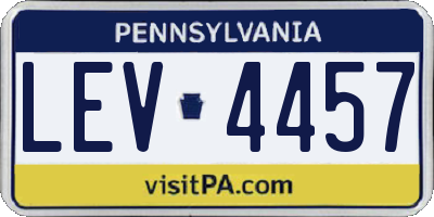 PA license plate LEV4457