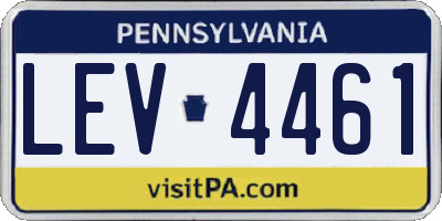 PA license plate LEV4461