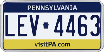 PA license plate LEV4463