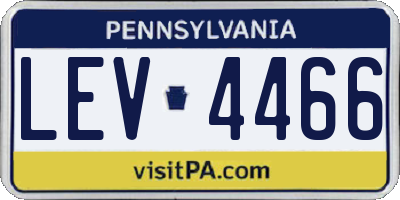 PA license plate LEV4466