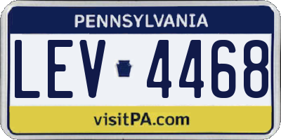 PA license plate LEV4468