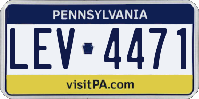 PA license plate LEV4471