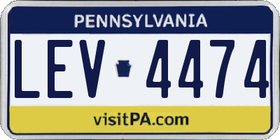 PA license plate LEV4474