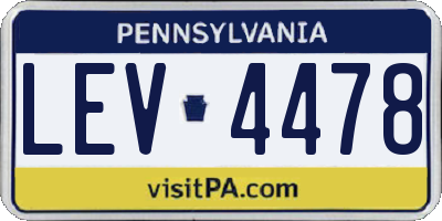PA license plate LEV4478