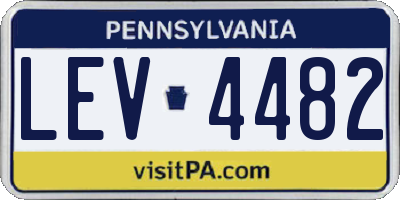 PA license plate LEV4482