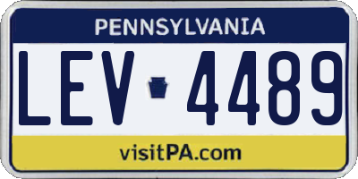PA license plate LEV4489