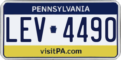 PA license plate LEV4490