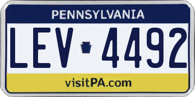 PA license plate LEV4492