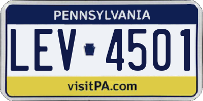 PA license plate LEV4501