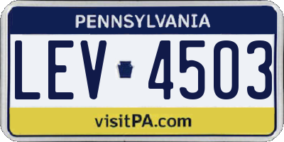 PA license plate LEV4503