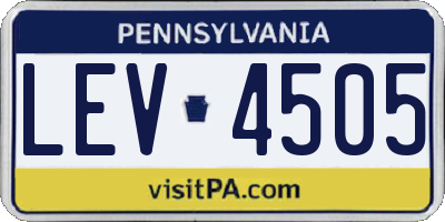 PA license plate LEV4505