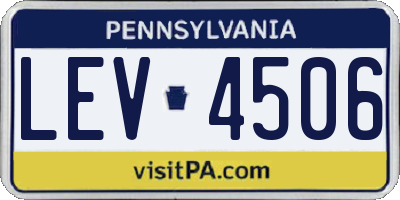 PA license plate LEV4506