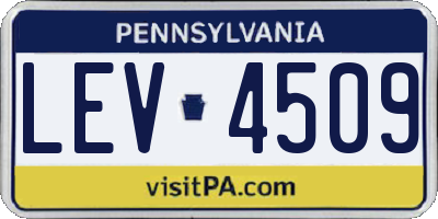 PA license plate LEV4509