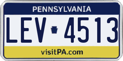 PA license plate LEV4513