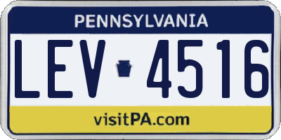 PA license plate LEV4516