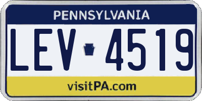 PA license plate LEV4519