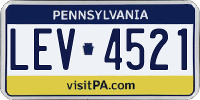 PA license plate LEV4521