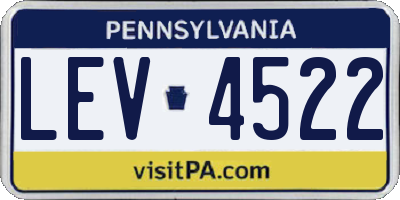 PA license plate LEV4522