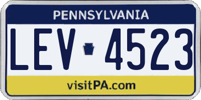 PA license plate LEV4523