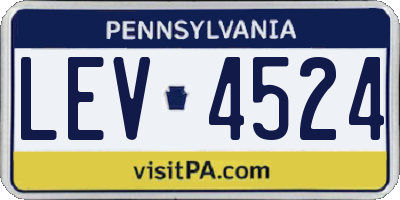 PA license plate LEV4524