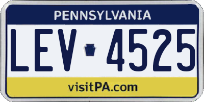 PA license plate LEV4525