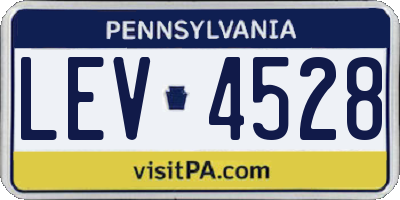PA license plate LEV4528