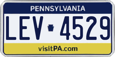 PA license plate LEV4529