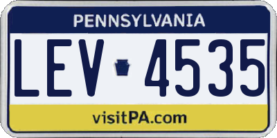 PA license plate LEV4535