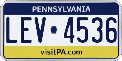 PA license plate LEV4536