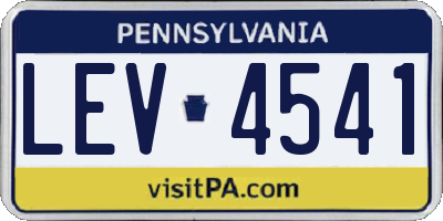 PA license plate LEV4541