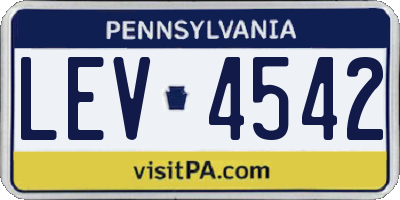 PA license plate LEV4542