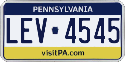 PA license plate LEV4545