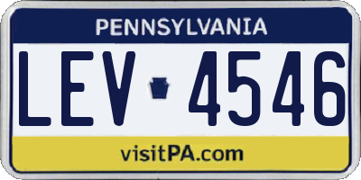 PA license plate LEV4546
