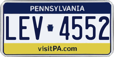 PA license plate LEV4552
